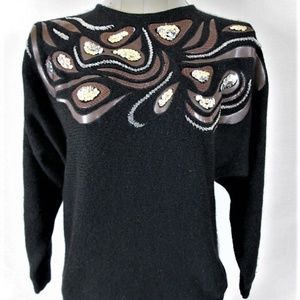 WORK IN PROGRESS WOMENS Medium SEQUIN SWEATER V)E1